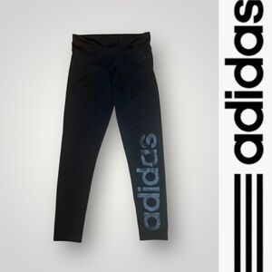 Adidas Black  Spellout Climalite‎ Leggings, Size , MSRP $65
